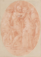 A+ 045
<br/>
Veldheer (Alexander de Grote?) omhelst een vrouw
<br/>
<em>Primaticcio, Francesco (1504-1570) - kopie naar</em>